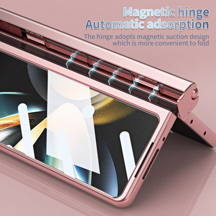 Electroplating Corrugated Hinge Folding Phone Case with Pen Slot, For Samsung Galaxy Z Fold5