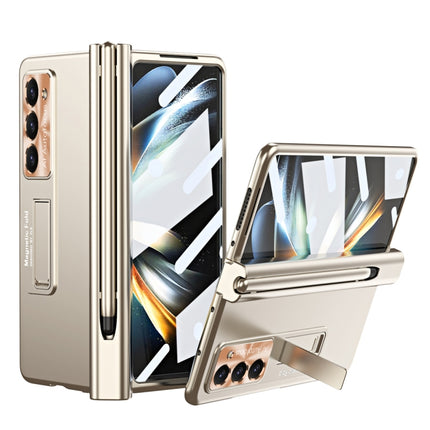 Electroplating Corrugated Hinge Folding Phone Case with Pen Slot, For Samsung Galaxy Z Fold5