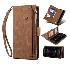 ESEBLE Retro Frosted RFID Flip Leather Phone Case, For iPhone 15 Pro, For iPhone 15 Plus, For iPhone 15