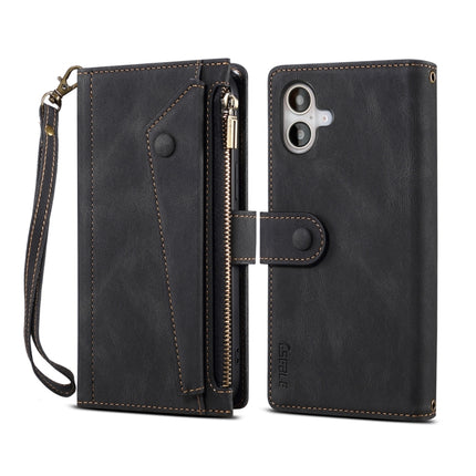 ESEBLE Retro Frosted RFID Flip Leather Phone Case, For iPhone 17e / 16e, For iPhone 16 Pro Max, For iPhone 16 Pro, For iPhone 16 Plus, For iPhone 16, For iPhone 15 Pro Max