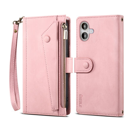 ESEBLE Retro Frosted RFID Flip Leather Phone Case, For iPhone 17e / 16e, For iPhone 16 Pro Max, For iPhone 16 Pro, For iPhone 16 Plus, For iPhone 16, For iPhone 15 Pro Max