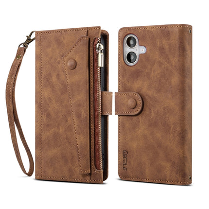 ESEBLE Retro Frosted RFID Flip Leather Phone Case, For iPhone 17e / 16e, For iPhone 16 Pro Max, For iPhone 16 Pro, For iPhone 16 Plus, For iPhone 16, For iPhone 15 Pro Max
