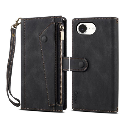 ESEBLE Retro Frosted RFID Flip Leather Phone Case, For iPhone 17e / 16e, For iPhone 16 Pro Max, For iPhone 16 Pro, For iPhone 16 Plus, For iPhone 16, For iPhone 15 Pro Max