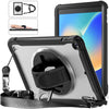 Heavy Duty Hybrid Tablet Case with Hand Grip & Strap, For iPad Air 2022 10.9 / Pro 11 2022, For iPad 10th Gen 10.9 2022, For iPad 10.2 2021 / 2020 / 2019, For iPad mini 6 / mini 2024, For iPad Air / Air 2 / 9.7 2018 / 2017