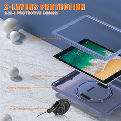 Heavy Duty Hybrid Tablet Case with Hand Grip & Strap, For iPad Air / Air 2 / 9.7 2018 / 2017