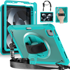 Heavy Duty Hybrid Tablet Case with Hand Grip & Strap, For iPad Air 2022 10.9 / Pro 11 2022, For iPad 10th Gen 10.9 2022, For iPad 10.2 2021 / 2020 / 2019, For iPad mini 6 / mini 2024