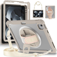 Heavy Duty Hybrid Tablet Case with Hand Grip & Strap, For iPad Air 2022 10.9 / Pro 11 2022, For iPad 10th Gen 10.9 2022, For iPad 10.2 2021 / 2020 / 2019, For iPad mini 6 / mini 2024