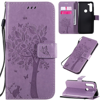 Tree & Cat Embossed Pattern Horizontal Flip Leather Case with Holder & Card Slots & Wallet & Lanyard, For Motorola Moto G8 Power, For OPPO Realme 6