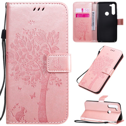 Tree & Cat Embossed Pattern Horizontal Flip Leather Case with Holder & Card Slots & Wallet & Lanyard, For Motorola Moto G8 Power, For OPPO Realme 6