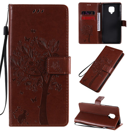 Tree & Cat Embossed Pattern Horizontal Flip Leather Case with Holder & Card Slots & Wallet & Lanyard, For Xiaomi Redmi K30 Pro, For Xiaomi Redmi Note 9 Pro