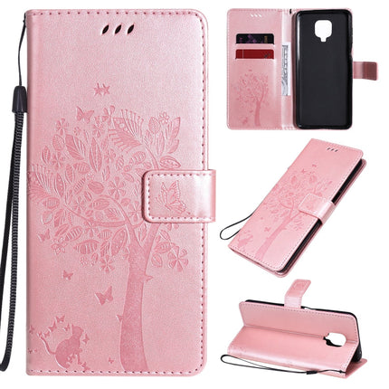 Tree & Cat Embossed Pattern Horizontal Flip Leather Case with Holder & Card Slots & Wallet & Lanyard, For Xiaomi Redmi K30 Pro, For Xiaomi Redmi Note 9 Pro