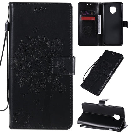 Tree & Cat Embossed Pattern Horizontal Flip Leather Case with Holder & Card Slots & Wallet & Lanyard, For Xiaomi Redmi K30 Pro, For Xiaomi Redmi Note 9 Pro