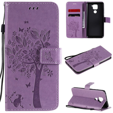 Tree & Cat Embossed Pattern Horizontal Flip Leather Case with Holder & Card Slots & Wallet & Lanyard, For Xiaomi Redmi Note 9, For Huawei Nova 7 Pro