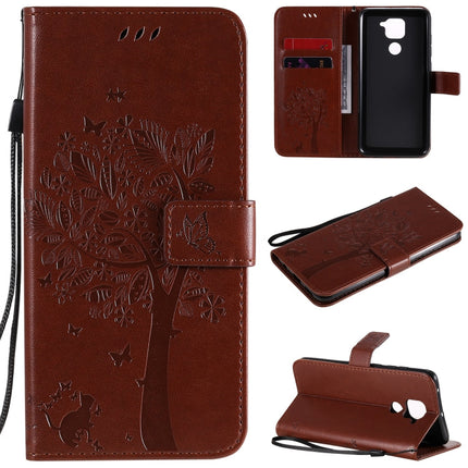Tree & Cat Embossed Pattern Horizontal Flip Leather Case with Holder & Card Slots & Wallet & Lanyard, For Xiaomi Redmi Note 9, For Huawei Nova 7 Pro