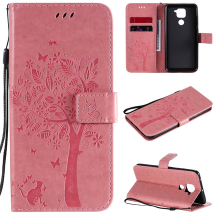 Tree & Cat Embossed Pattern Horizontal Flip Leather Case with Holder & Card Slots & Wallet & Lanyard, For Xiaomi Redmi Note 9, For Huawei Nova 7 Pro