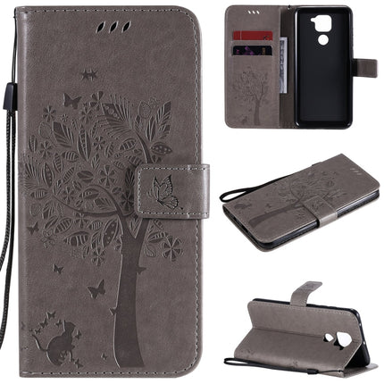 Tree & Cat Embossed Pattern Horizontal Flip Leather Case with Holder & Card Slots & Wallet & Lanyard, For Xiaomi Redmi Note 9, For Huawei Nova 7 Pro