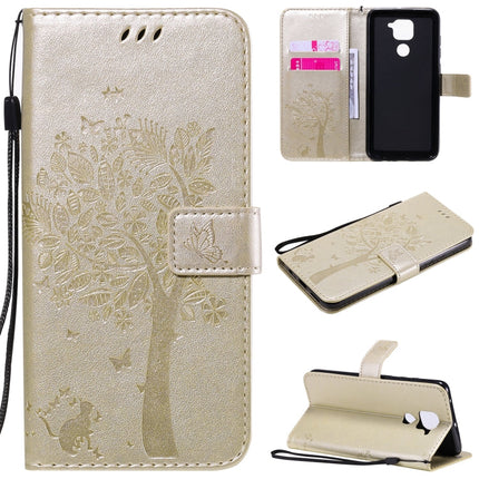 Tree & Cat Embossed Pattern Horizontal Flip Leather Case with Holder & Card Slots & Wallet & Lanyard, For Xiaomi Redmi Note 9, For Huawei Nova 7 Pro