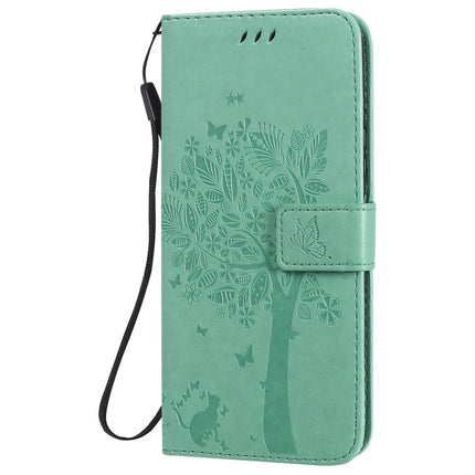 Tree & Cat Embossed Pattern Horizontal Flip Leather Case with Holder & Card Slots & Wallet & Lanyard, For Huawei Nova 7 SE, For Huawei Nova 7