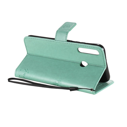 Tree & Cat Embossed Pattern Horizontal Flip Leather Case with Holder & Card Slots & Wallet & Lanyard, For Huawei P40 Lite E, For Huawei P Smart 2020