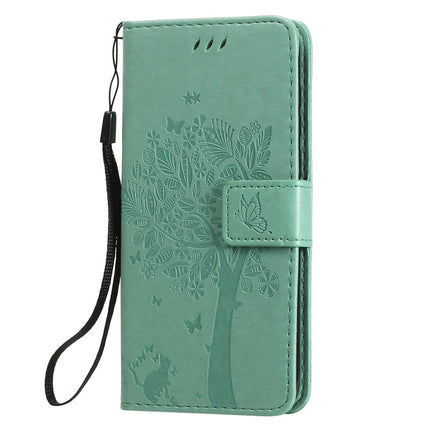 Tree & Cat Embossed Pattern Horizontal Flip Leather Case with Holder & Card Slots & Wallet & Lanyard, For Huawei Y5p, For Huawei Y6p