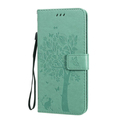 Tree & Cat Embossed Pattern Horizontal Flip Leather Case with Holder & Card Slots & Wallet & Lanyard, For Huawei Honor 30, For Huawei Honor Play4T Pro