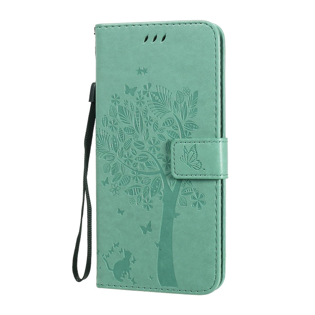 Tree & Cat Embossed Pattern Horizontal Flip Leather Case with Holder & Card Slots & Wallet & Lanyard, For Huawei Honor 30, For Huawei Honor Play4T Pro