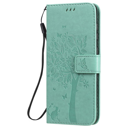 Tree & Cat Embossed Pattern Horizontal Flip Leather Case with Holder & Card Slots & Wallet & Lanyard, For Samsung Galaxy A21s, For Samsung Galaxy A31