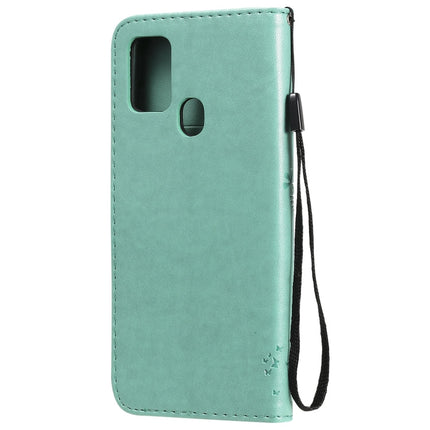 Tree & Cat Embossed Pattern Horizontal Flip Leather Case with Holder & Card Slots & Wallet & Lanyard, For Samsung Galaxy A21s, For Samsung Galaxy A31