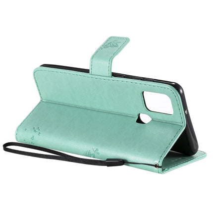 Tree & Cat Embossed Pattern Horizontal Flip Leather Case with Holder & Card Slots & Wallet & Lanyard, For Samsung Galaxy A21s, For Samsung Galaxy A31