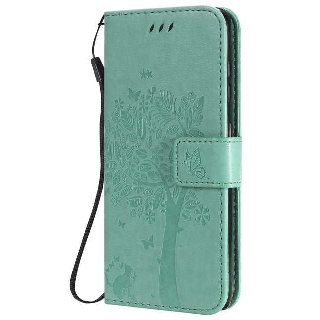 Tree & Cat Embossed Pattern Horizontal Flip Leather Case with Holder & Card Slots & Wallet & Lanyard, For Samsung Galaxy A41, For Samsung Galaxy A51 5G
