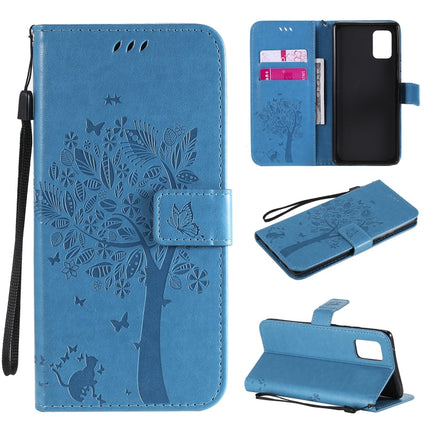 Tree & Cat Embossed Pattern Horizontal Flip Leather Case with Holder & Card Slots & Wallet & Lanyard, For Samsung Galaxy A71 5G, For Sony Xperia L4