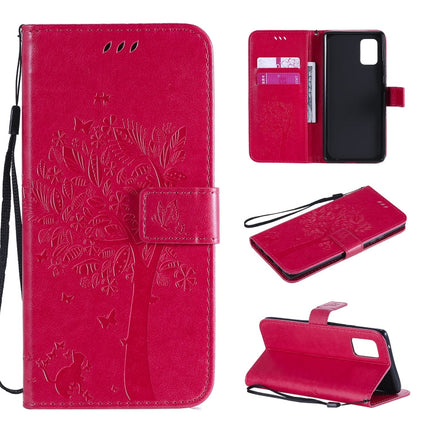 Tree & Cat Embossed Pattern Horizontal Flip Leather Case with Holder & Card Slots & Wallet & Lanyard, For Samsung Galaxy A71 5G, For Sony Xperia L4
