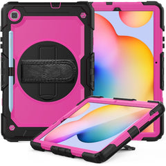 For Samsung Galaxy Tab S6 Lite P610 Shockproof Colorful Silicone + PC Protective Case with Holder & Shoulder Strap & Hand Strap & Pen Slot, For Samsung Galaxy Tab S6 Lite P610