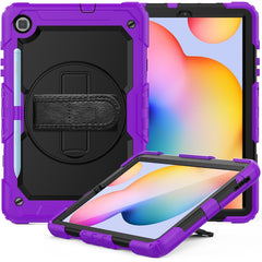 For Samsung Galaxy Tab S6 Lite P610 Shockproof Colorful Silicone + PC Protective Case with Holder & Shoulder Strap & Hand Strap & Pen Slot, For Samsung Galaxy Tab S6 Lite P610