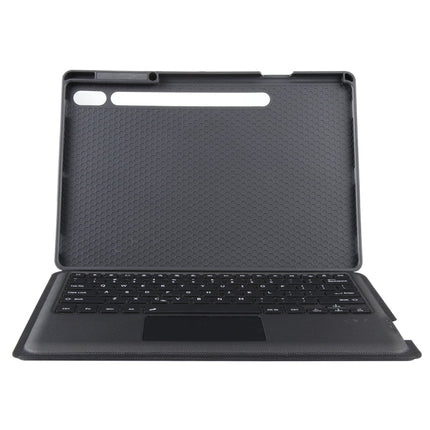 T970B-AS Pivot Backlight Upper Pen Tray Bluetooth Keyboard Leather Case For Samsung Galaxy Tab S7+/S7 FE/S8+