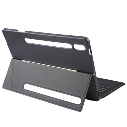 T970B-AS Pivot Backlight Upper Pen Tray Bluetooth Keyboard Leather Case For Samsung Galaxy Tab S7+/S7 FE/S8+