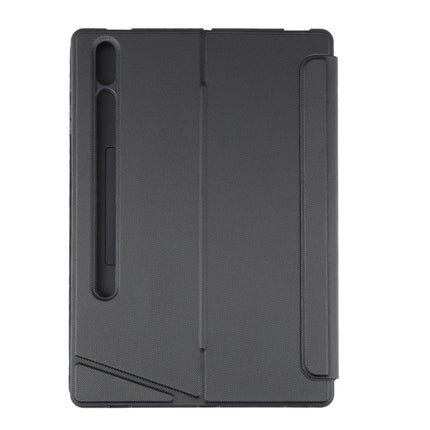 T970B-AS Pivot Backlight Upper Pen Tray Bluetooth Keyboard Leather Case For Samsung Galaxy Tab S7+/S7 FE/S8+
