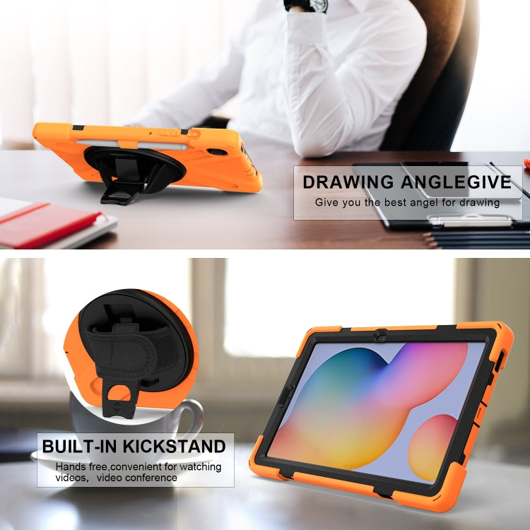 Shockproof Colorful Silicone + PC Protective Case with Holder & Shoulder Strap & Hand Strap & Pen Slot, For Samsung Galaxy Tab S6 Lite P610, For iPad Pro 12.9 2021 / 2020