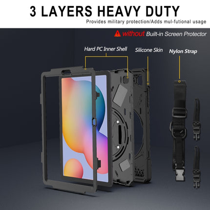 Shockproof Colorful Silicone + PC Protective Case with Holder & Shoulder Strap & Hand Strap & Pen Slot, For Samsung Galaxy Tab S6 Lite P610, For iPad Pro 12.9 2021 / 2020