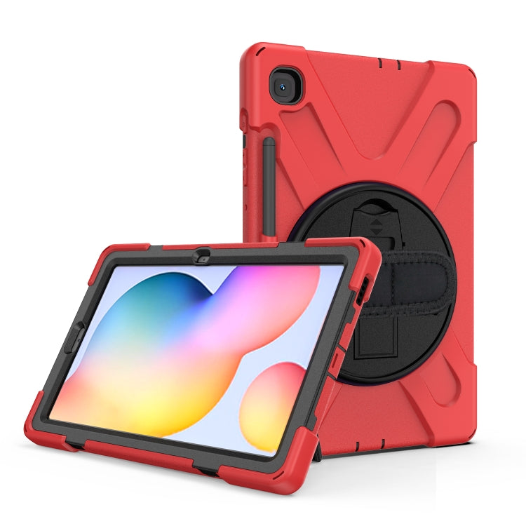 Shockproof Colorful Silicone + PC Protective Case with Holder & Shoulder Strap & Hand Strap & Pen Slot, For Samsung Galaxy Tab S6 Lite P610, For iPad Pro 12.9 2021 / 2020