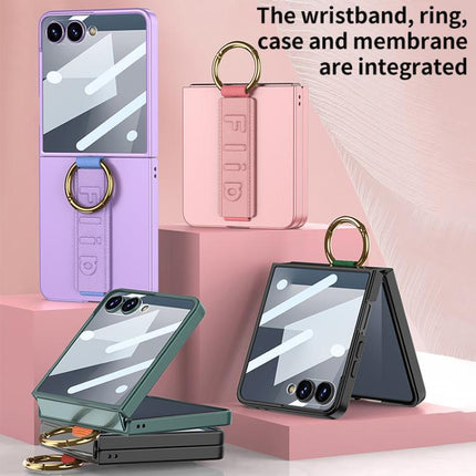 GKK Integrated Ultrathin Shockproof Phone Case with Ring Wrist Strap, For Samsung Galaxy Z Flip7 5G, For Samsung Galaxy Z Flip6, For Samsung Galaxy Z Flip5, For Samsung Galaxy Z Flip4 5G, For Samsung Galaxy Z Flip3 5G