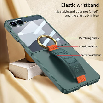 GKK Integrated Ultrathin Shockproof Phone Case with Ring Wrist Strap, For Samsung Galaxy Z Flip7 5G, For Samsung Galaxy Z Flip6, For Samsung Galaxy Z Flip5, For Samsung Galaxy Z Flip4 5G, For Samsung Galaxy Z Flip3 5G