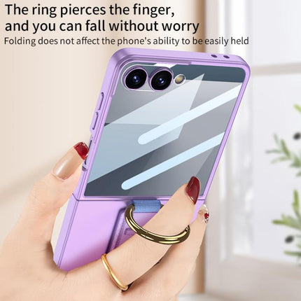 GKK Integrated Ultrathin Shockproof Phone Case with Ring Wrist Strap, For Samsung Galaxy Z Flip7 5G, For Samsung Galaxy Z Flip6, For Samsung Galaxy Z Flip5, For Samsung Galaxy Z Flip4 5G, For Samsung Galaxy Z Flip3 5G
