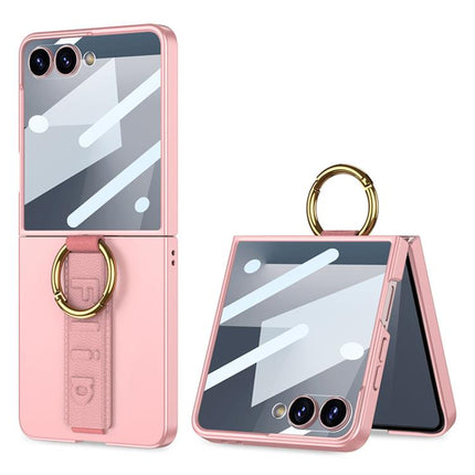 GKK Integrated Ultrathin Shockproof Phone Case with Ring Wrist Strap, For Samsung Galaxy Z Flip7 5G, For Samsung Galaxy Z Flip6, For Samsung Galaxy Z Flip5, For Samsung Galaxy Z Flip4 5G, For Samsung Galaxy Z Flip3 5G