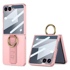 GKK Integrated Ultrathin Shockproof Phone Case with Ring Wrist Strap, For Samsung Galaxy Z Flip7 5G, For Samsung Galaxy Z Flip6, For Samsung Galaxy Z Flip5, For Samsung Galaxy Z Flip4 5G, For Samsung Galaxy Z Flip3 5G