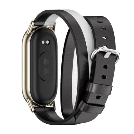 Mijobs Double-Loop Leather Watch Band, For Xiaomi Mi Band 8 / 9 / 9 NFC