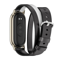 Mijobs Double-Loop Leather Watch Band, For Xiaomi Mi Band 8 / 9 / 9 NFC