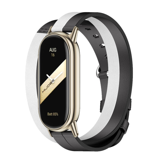 Mijobs Double-Loop Leather Watch Band, For Xiaomi Mi Band 8 / 9 / 9 NFC