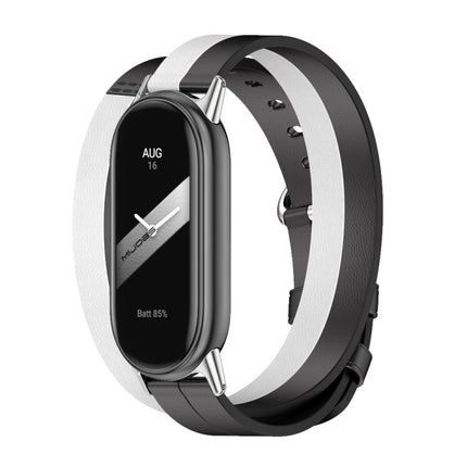 Mijobs Double-Loop Leather Watch Band, For Xiaomi Mi Band 8 / 9 / 9 NFC