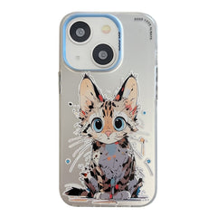 Animal Pattern Oil Painting Series PC + TPU Phone Case, For iPhone 15